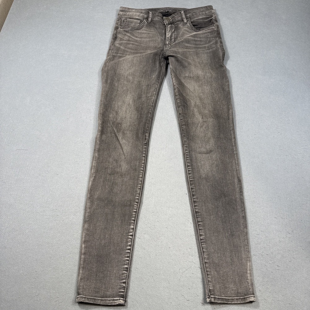 Kut from the Kloth Diana Skinny Jeans Black 4 Stretch WOMENS WHISKERING